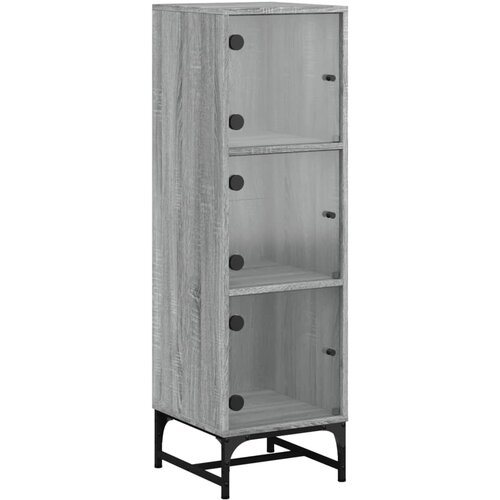 Maison Chic Visoka omara - Komoda - Predalnik s steklenimi vrati siva sonoma 35x37x120 cm, (21718952) Cene
