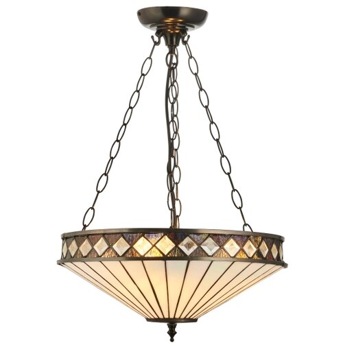 Endon 111870 - Tiffany FARGO luster na lancu, 3xE27/10W/230V, prečnika 41,5 cm Slike