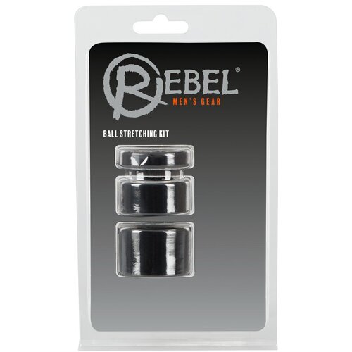 Rebel Ball - komplet za penis, obroček in raztezanje - (črn) Cene