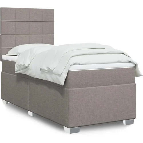  The Living Store Box spring postelja z vzmetnico taupe 80x200 cm blago - Box Spring Postelja, (21519689)