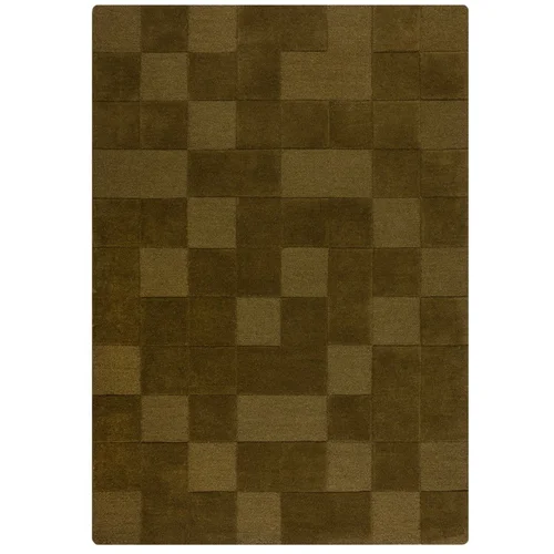 Flair Rugs Kaki zeleni ručno rađen vunen tepih 120x170 cm Checkerboard –