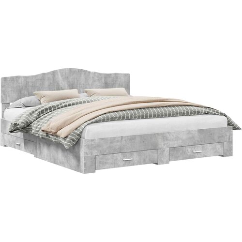  Krevetna konstrukcija s ladicama Betonski sivi 180 x 200 cm Siva 203 x 183 x 90 cm Slike