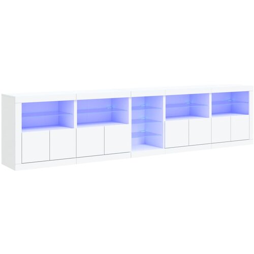 The Living Store Komoda z LED diodami bela 283x37x67 cm - Komoda, (21661008) Slike