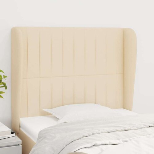  Uzglavlje s u&amp;scaron;ima krem 103x23x118/128 cm od tkanine Slike