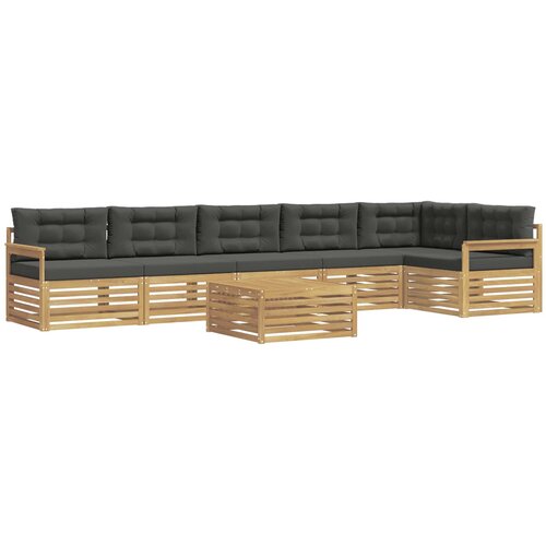 vidaXL Zunanja garnitura za sedenje z blazino 7 pcs Bela in antracit, (5000271199) Cene