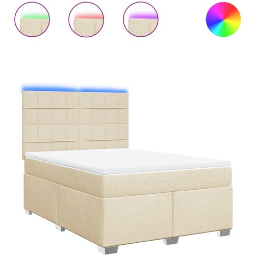 Maison Chic Box spring postelja - Vzmetna postelja z vzmetnico krem 140x200 cm blago SL11920, (21883007) Cene