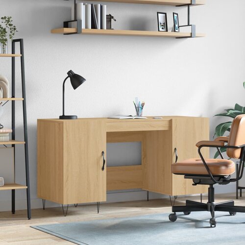 vidaXL Pisalna miza sonoma hrast 140x50x75 cm inženirski les Cene