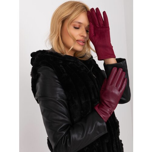 Fashion Hunters Burgundy, elegant women's gloves Slike