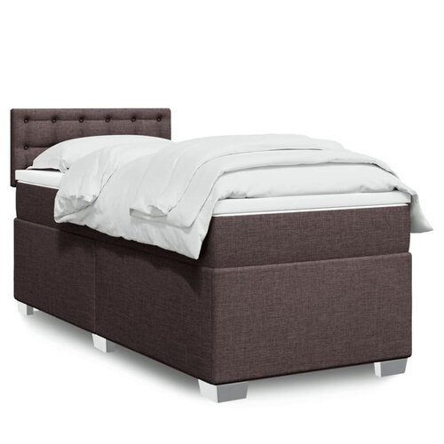 vidaXL Box spring postelja z vzmetnico temno rjav 90x190 cm blago Cene