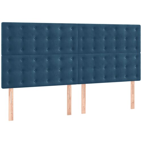 Maison Chic Posteljno vzglavje - Vzglavna omarica 4 kosa temno moder 80x5x78/88 cm žamet, (22077262) Slike
