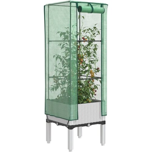VidaXL Povi&amp;scaron;ena gredica s pokrovom za staklenik 40 x 40 x 140 cm Slike