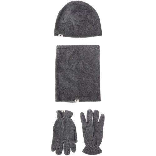 ALTINYILDIZ CLASSICS Men's Anthracite-Melange Anti-pilling Warm Water Repellent Fleece Beanie Neck Collar Gloves Set Slike