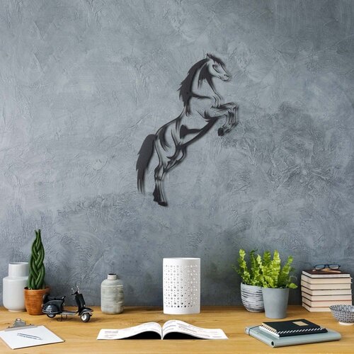 Wallity Zidna dekoracija Wild Horse, 50 x 20 cm, Crna Cene