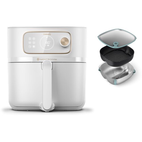 Philips 7000 series HD9876/25 friteza Jednostruko 8,3 L Samostojeći 2200 W Friteza na vrući zrak Bijelo Slike