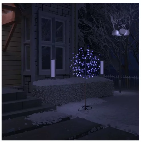  Božično drevesce 120 LED lučk modri češnjevi cvetovi 150 cm