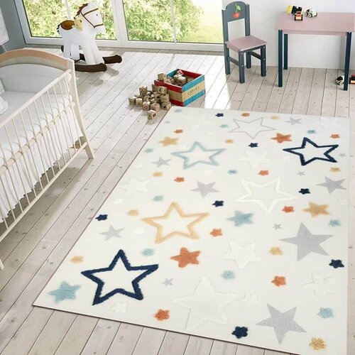  Tepih sa gumenom podlogom 180x120cm TG-221 - Zvezdice bela Cene