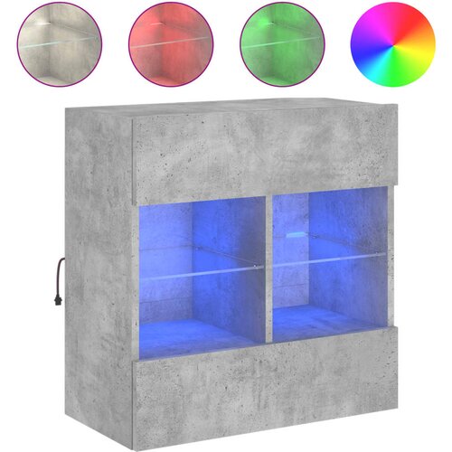 Maison Chic Stenska TV omarica - TV stojalo - Televizijska omarica z LED lučkami betonsko siva 58,5x30x60,5 cm, (21702090) Cene