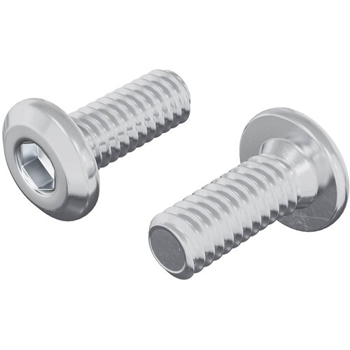  Vijak s plastičnom glavom 2 pcs Srebrno M6 x 15 mm Čelik Slike