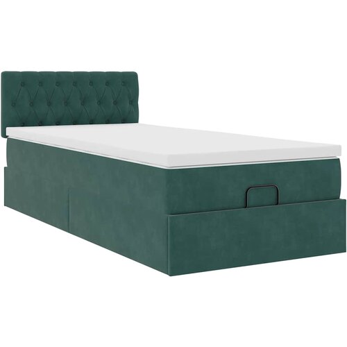vidaXL Otomanski posteljni okvir z vzmetnico zelen 80x200 cm žamet, (21607727) Cene
