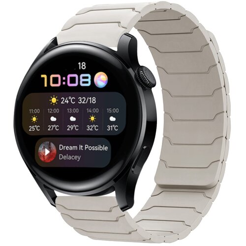 INF Združljiv s Samsung Watch 5/6/7, Huawei GT3/4/5, Amazfit - 20/22mm silikonski magnetni pa&scaron;ček za uro White 20 mm, (5000078917) Cene