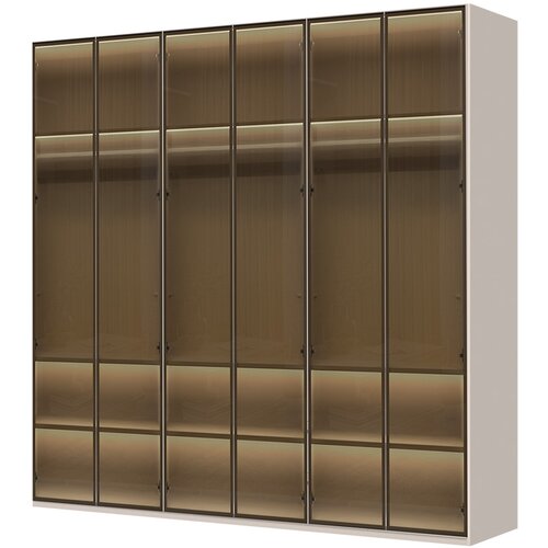 Jela Jagodina plakar sa aluminijumskim ramom P5-5AL - kolekcija opera - kašmir mat lak/al ram kašmir - 227x224x56cm Cene
