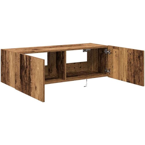  zidna komoda s LED svjetlima staro drvo 100x35x31 cm Slike