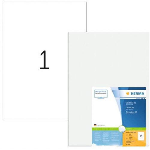 Herma naslovne etikete Premium, A3, 420x297 mm, 100/1, bela Slike