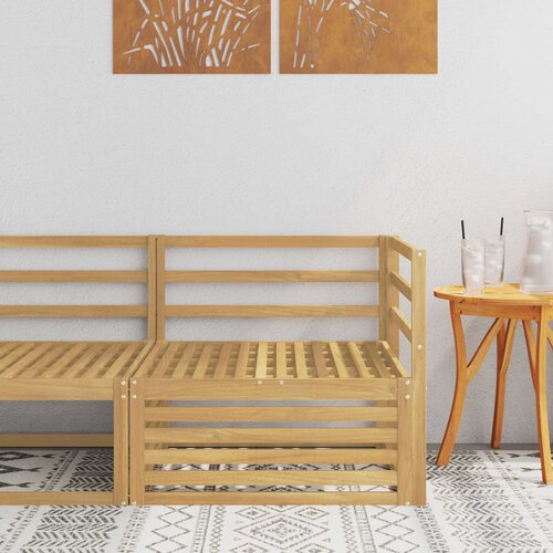 Vanjski kutni kauč Čvrsto drvo akacije Bijela 83 x 83 x 73 cm Slike