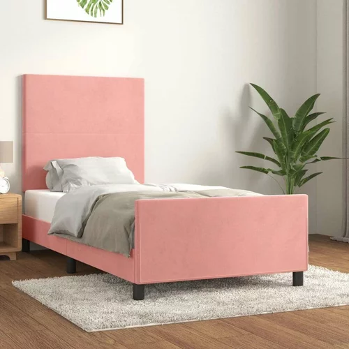  za krevet s uzglavljem ružičasti 80x200 cm baršunasti