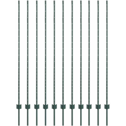  Stup za ogradu 11 pcs Zelena 160 cm Čelik Slike