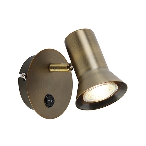 QAZQA Smart Wandspot brons draai- en kantelbaar met schakelaar incl. Wifi GU10 50mm - Karin 1 Cene