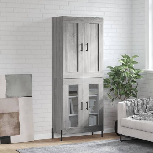 vidaXL Visoka komoda siva sonome 69 5x34x180 cm od konstruiranog drva Cijene
