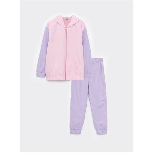 LC Waikiki Girls' Tracksuit Set with Color Block Long Sleeves with a Hoodie. Cene