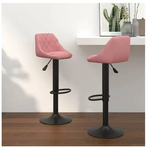  Barski stolčki 2 kosa roza žamet