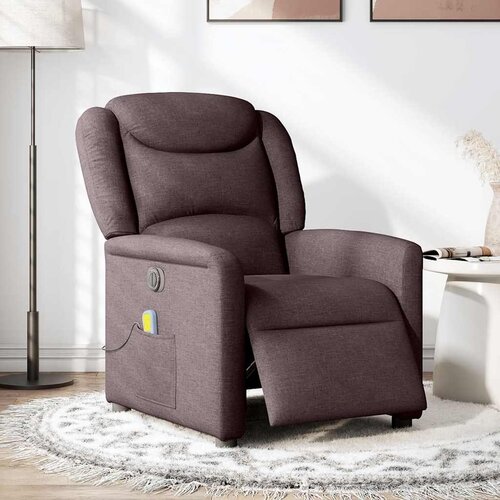 Maison Chic Električni masažni naslanjač - Relax naslanjač temno rjavo blago, (22134701) Cene