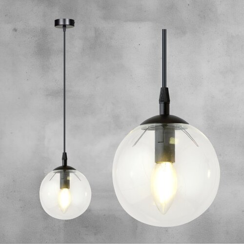  Visilica na sajli COSMO 1xE14/10W/230V &amp;Oslash; 14 cm crna/prozirna Slike