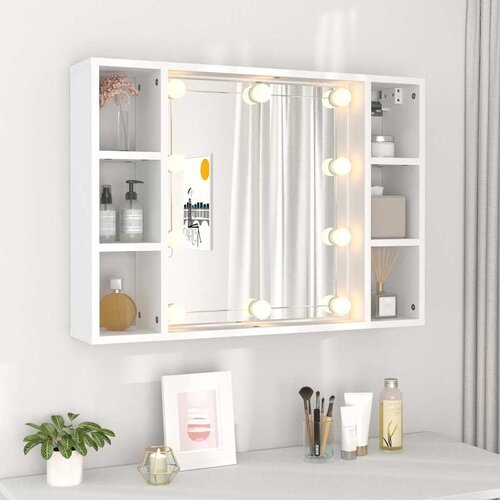  Ormarić s ogledalom LED 76 x 15 x 55 cm Slike