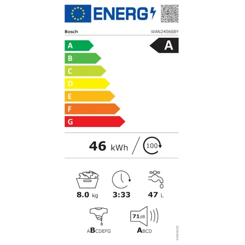 Bosch perilica rublja Serie 4|, 8 KG, A,1200 rpm,IronAssist,71dB,65l