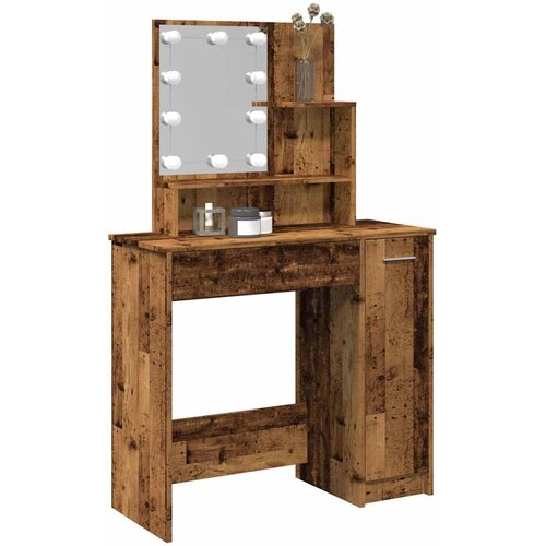  Toaletni stol s LED-om staro drvo 86,5x35x136 cm Cene