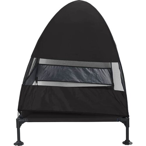  Povi&amp;scaron;eni krevet za pse Crna 127 x 81 x 108 cm Tkanina i čelik Slike