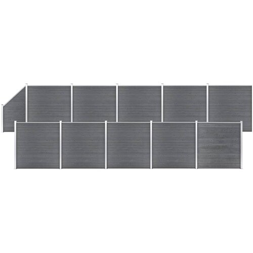  Set WPC ograda 10 kvadratnih + 1 kosa 1830 x 186 cm sivi Cene