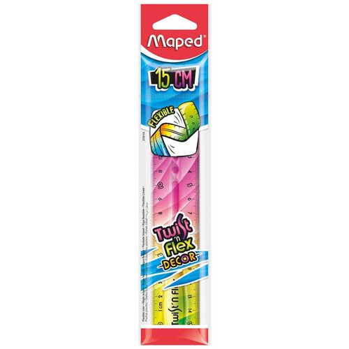 Maped Ravnilo Twist&apos;n flex Decor, 15 cm Cene