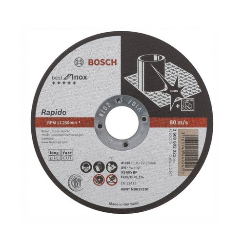 Bosch rapido rezna ploča INOX ravna 125x22,2x1 Cijene