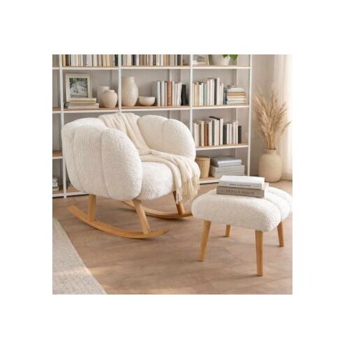 Atelier Del Sofa fotelja i tabure lotus white Cene