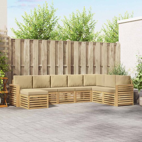  Set vanjskih sofa 8 pcs Bijela i bež 310 x 191,5 x 73 cm Cene