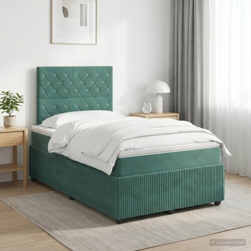  Boxspring krevet s madracem Tamnozelena 120 x 200 cm Bar&amp;scaron;un Slike
