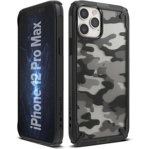 Ringke Fusion X Design vzdržljivo ohi&scaron;je s TPU odbijačem za iPhone 12 Pro Max Camo Cene