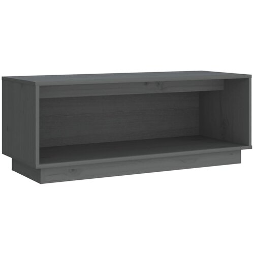 Maison Chic TV omarica - TV stojalo - Televizijska omarica siva 90x35x35 cm trdna borovina, (21699462) Slike