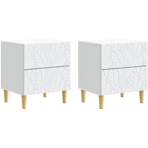  Noćni ormarić 2 pcs Bijela 43 x 34,5 x 48 cm Konstruirano drvo Cene