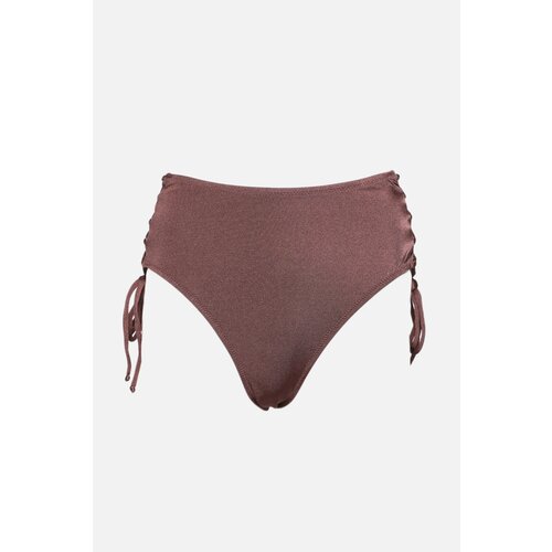 Trendyol Brown Tie Detailed High Waist Bikini Bottom Slike